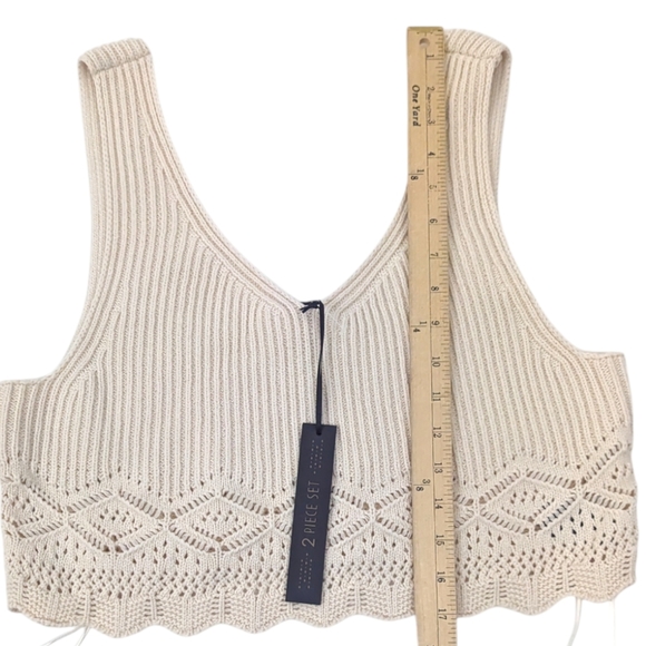 House of Harlow 1960 Sweater Set Crop Top Pencil Skirt NEW Womens Large Ivory - Picture 11 of 16